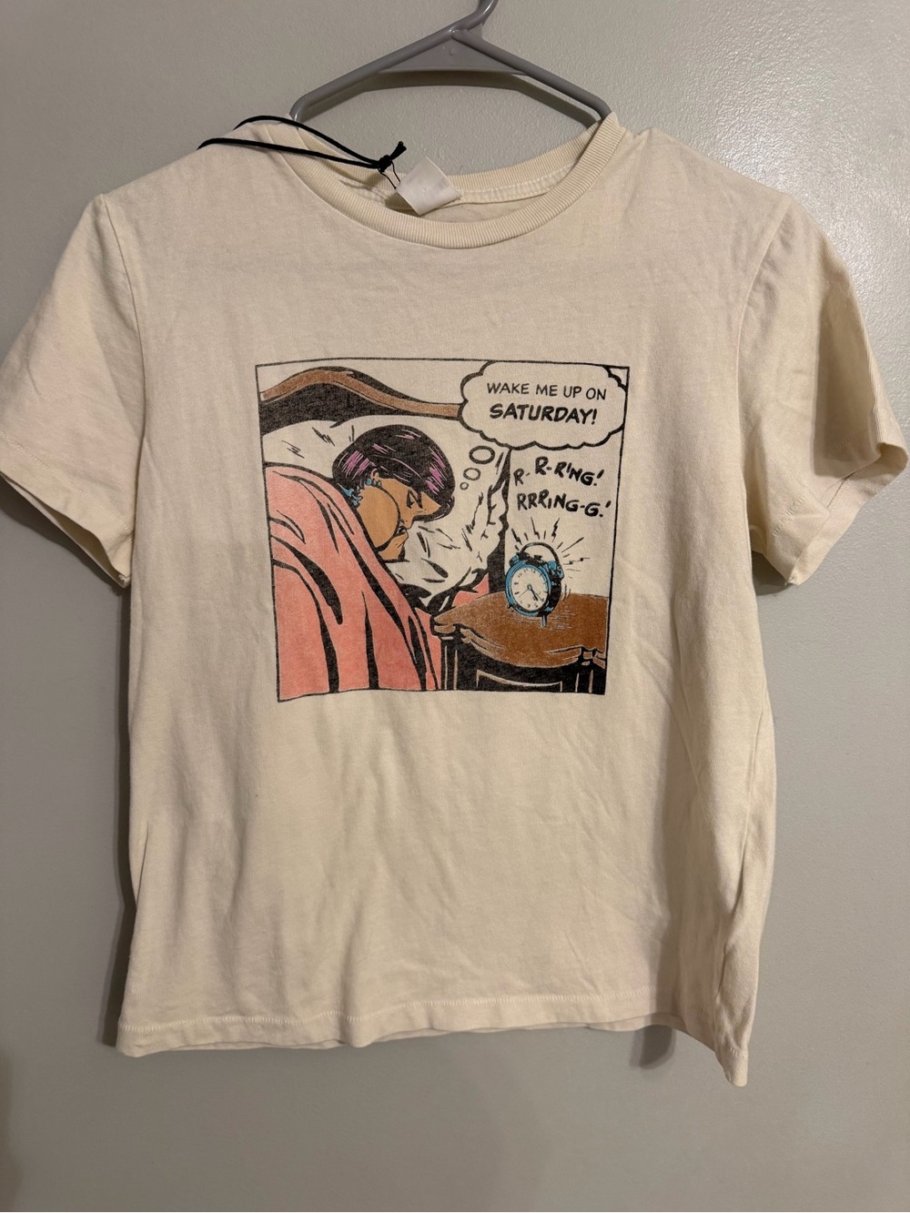 RE/DONE Classic Tee Saturday Graphic T Shirt Vintage White NWT Size M USA